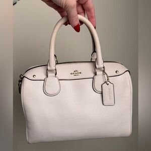 COACH Mini Bennett Satchel F57521 in Beige Leather Handbag with gold hardware